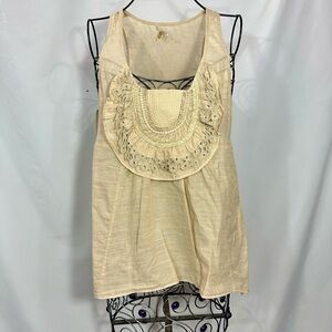 leifsdottir tan linen boho tank size 0
